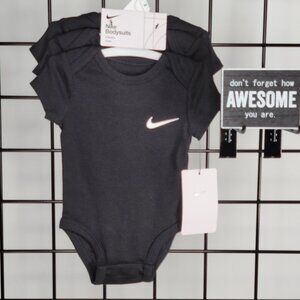 Nike 3-Pack Baby Bodysuits - Black, 3 Months - Soft & Sporty Essentials